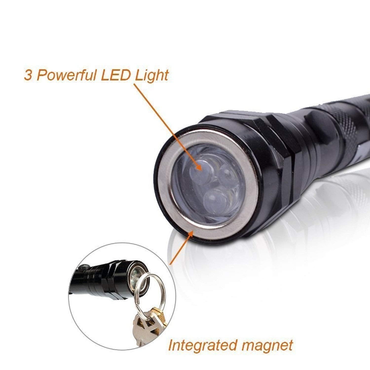 90 Lumens Telescopic Led Flashlight with Magnetic -  Assorted Colors