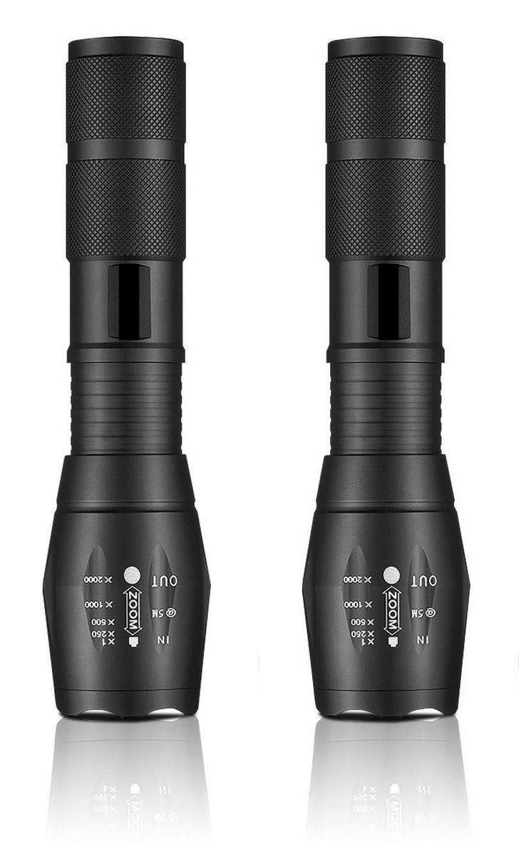 300 Lumen LED Tactical Flashlight - 2 Pack